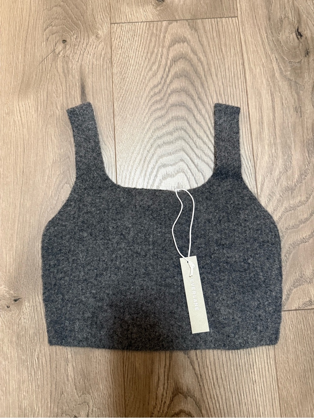 Everlane Wool Yak Blend Cropped Sweater Tank Charcoal Gray XS NWT